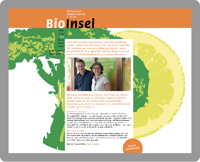 Webseiten-Gestaltung für die BioInsel - Typoly